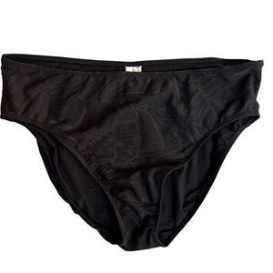 Profile By Gottex Black High Waist Full Coverage Bikini Bottoms Size 16 NEW $44